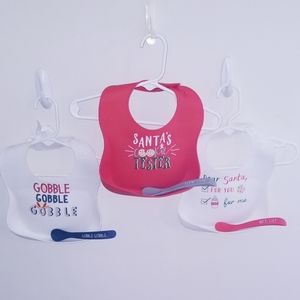 MUDPIE Silicone bib & spoon sets